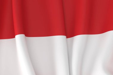 Endonezya ulusal bayrağı 3D görüntüleme.