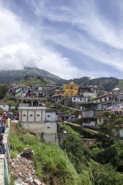 Magelang, Endonezya. 20 Ekim. Dağ yamacının kırsal kesimlerinde ev inşa etmenin güzelliği. Nepal van Java, Orta Java 'daki Sumbing Dağı yamaçlarında yer alan bir kırsal turdur..