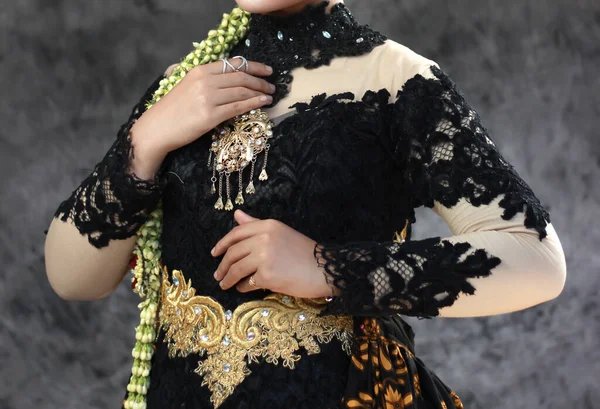 Індонезійська Жіноча Кебая Сучасним Стилем Кебая Типовий Яванський Одяг Батіковим — стокове фото