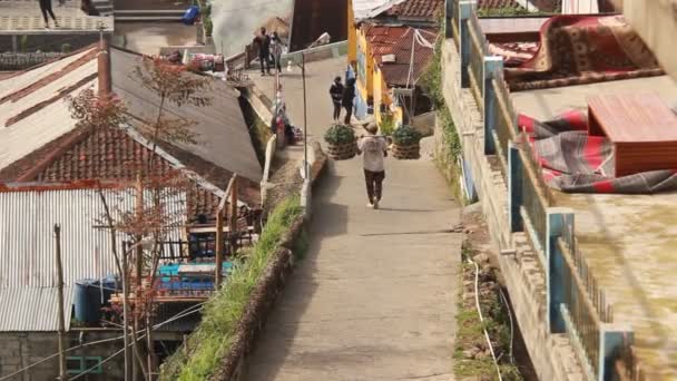 Magelang Endonezya Ekim Dağın Yamaçlarındaki Kırsal Kesimin Güzelliğini Keşfetmek Için — Stok video