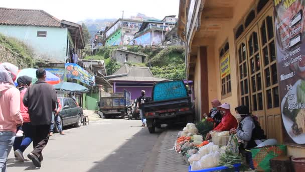 インドネシアのマゲラン 2020年10月山の斜面に田舎の美しさを探索するための観光活動 ネパール ファン ジャワは 中部ジャワ州サミング山の斜面のツアーです — ストック動画