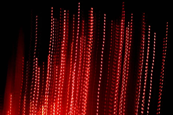 Piros Pontozott Vonalak Fények Egy Fekete Háttér — Stock Fotó