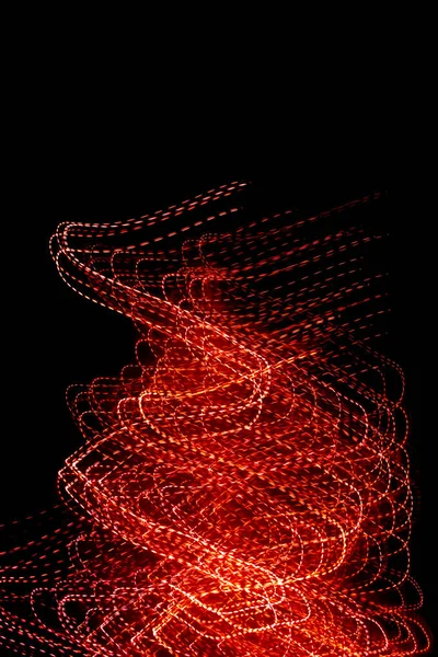 Rot Gestrichelte Lichterketten Auf Schwarzem Hintergrund — Stockfoto