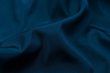 Mavi pamuklu kumaş ve görünür detaylar. arkaplan
