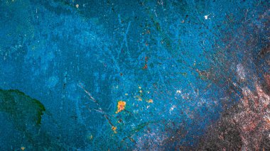 Mavi boyayla boyanmış metal. arkaplan veya doku