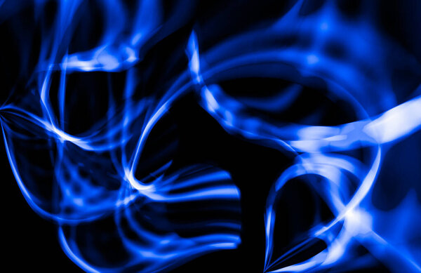 Abstract blue lines on a black background