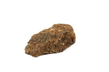 Beyaz arkaplanda kırmızı kumtaşı taşı