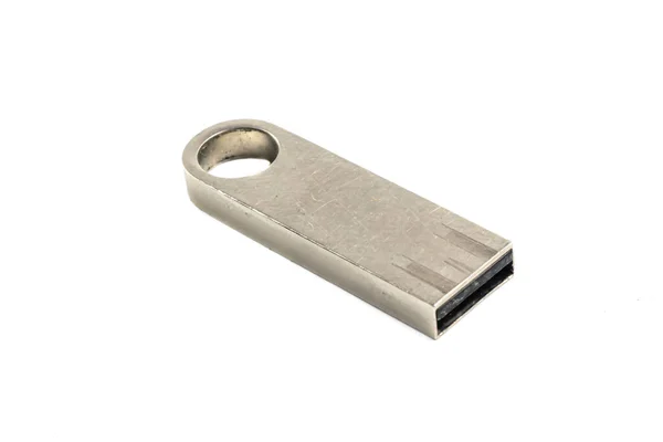 Makro Zdjęcie Pendrive Usb Izolowany Białym Tle — Zdjęcie stockowe