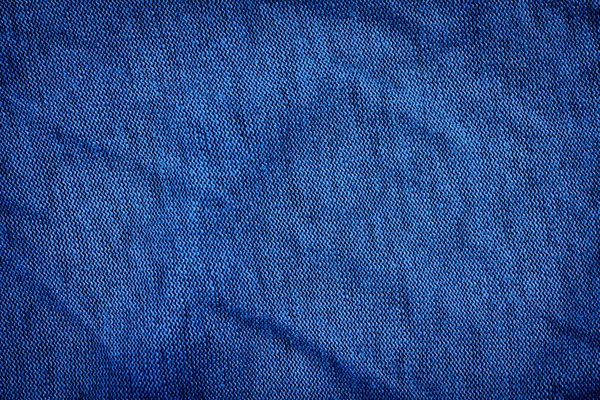 折叠的蓝色棉质 纹理或背景 — 图库照片