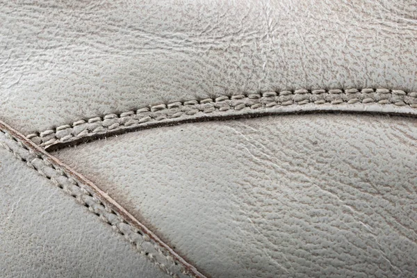 Beige Natural Leather Visible Details Background — Stock Photo, Image