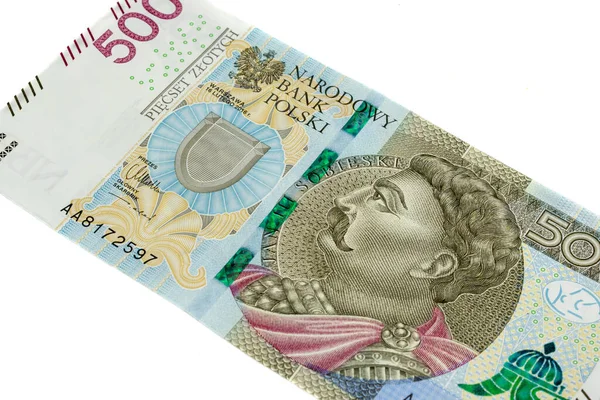 Görünür Detaylarla 500 Zlotluk Polonya Banknotu — Stok fotoğraf