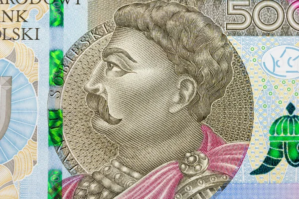 Polish 500 Zloty Banknote Visible Details — Stock Photo, Image