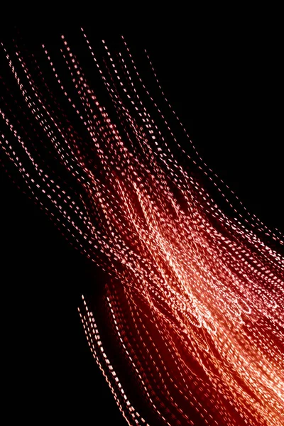 Rot Gestrichelte Lichterketten Auf Schwarzem Hintergrund — Stockfoto