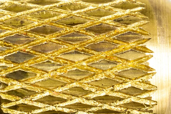 Metal Dorado Con Motivos Textura Fondo Forma Diamante — Foto de Stock