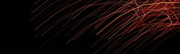 黒い背景に赤い点線の光が — ストック写真