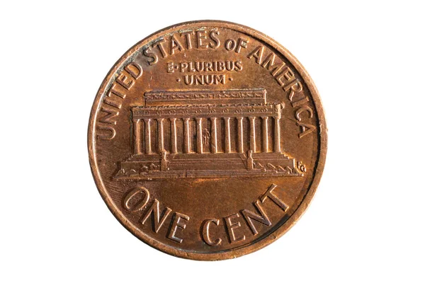 Монета Цент Сша Белом Изолированном Фоне — стоковое фото