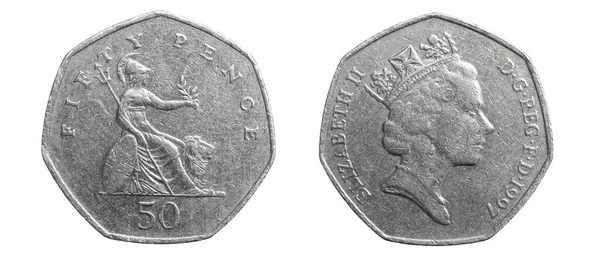 Moneta Penny Sfondo Bianco Isolato — Foto Stock