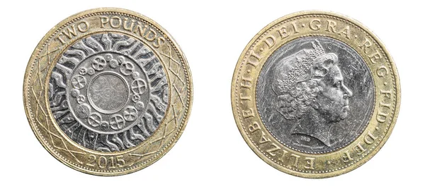 Монета Пенсів Ізольована Білому Тлі — стокове фото