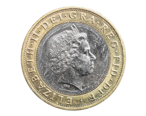 Монета Пенсів Ізольована Білому Тлі — стокове фото