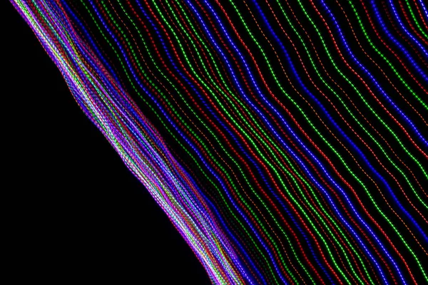 Gekleurde Lijnen Een Zwarte Achtergrond Textura — Stockfoto