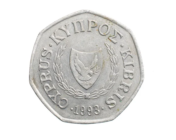 Cincuenta Cyprus Dinero Sobre Fondo Blanco Aislado — Foto de Stock