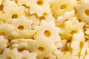 Görünür detayları olan makarna yıldızları. arkaplan veya doku