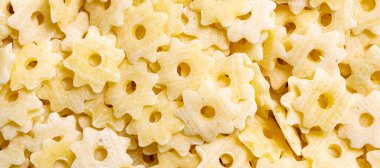 Görünür detayları olan makarna yıldızları. arkaplan veya doku