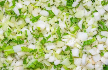 Küçük küplere doğranmış lahana. arkaplan veya doku