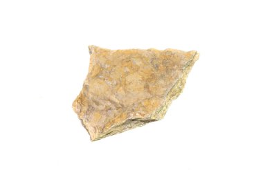 Beyaz izole bir zemin üzerinde kireçtaşı taşı