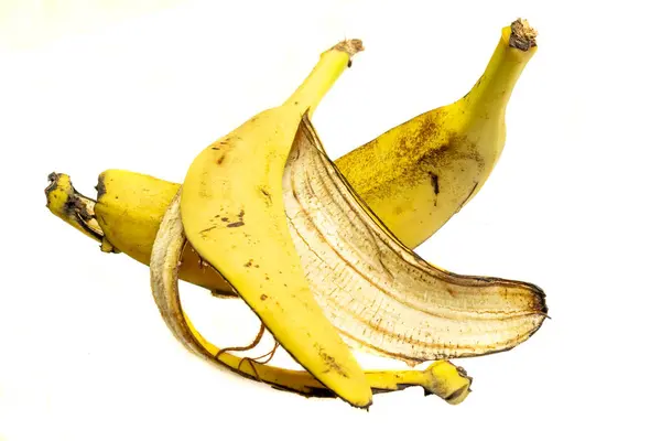 Cáscara Plátano Amarillo Sobre Fondo Blanco Aislado —  Fotos de Stock