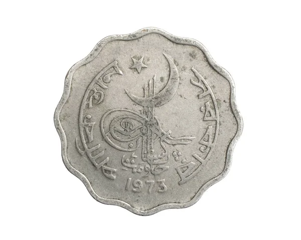 Pakistan Dix Paisa Coin Sur Fond Blanc Isolé — Photo