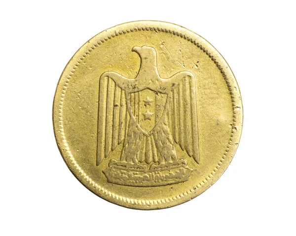 エジプト白い孤立した背景に5ミリメートルのコイン — ストック写真