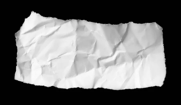 White Piece Paper Black Isolated Background — Stock Photo, Image