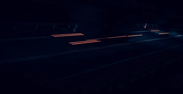 Lichter Fahrender Autos Der Nacht Langzeitbelichtung — Stockfoto