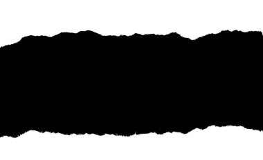 Siyah izole bir arkaplan üzerine beyaz bir kağıt parçası