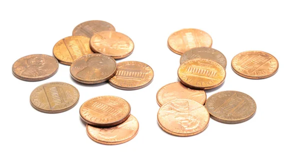 Amerykańska Moneta Centa Białym Odizolowanym Tle — Zdjęcie stockowe