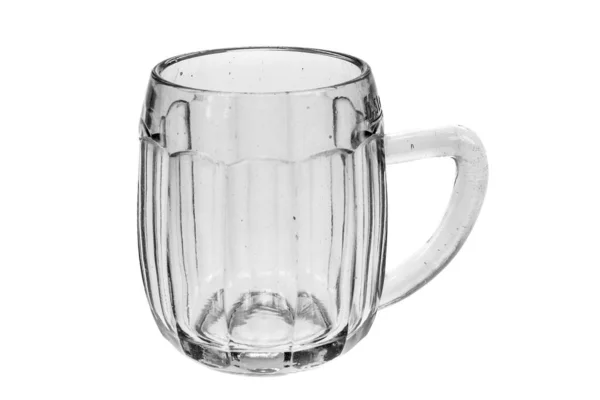 Şeffaf Bira Bardağı Beyaz Izole Arkaplan — Stok fotoğraf