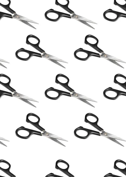 Scissors Black Handle White Background — Stock Photo, Image