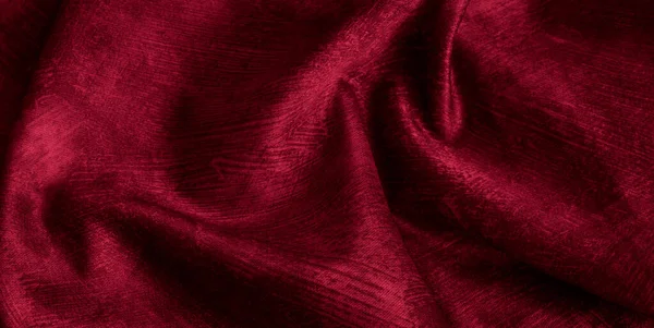 Tejido Algodón Rojo Arrugado Con Textura Visible — Foto de Stock