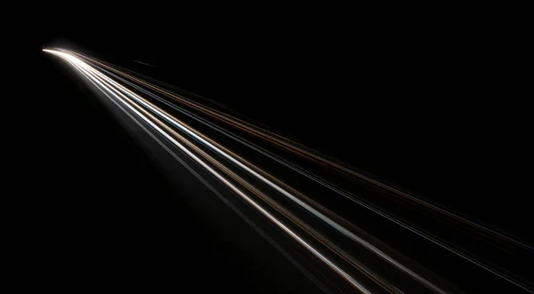 Lights Moving Cars Night Long Exposure — Stock Photo, Image