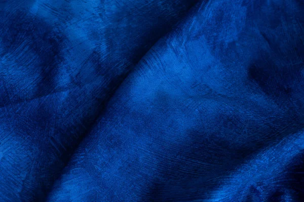 Синюю Хлопчатобумажную Ткань Видимой Текстурой — стоковое фото
