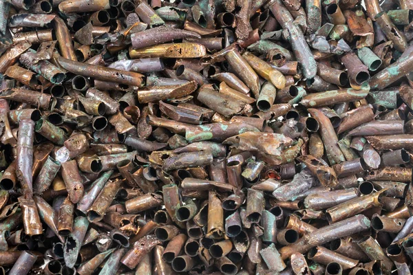 Fine Copper Scrap Visible Details Background — Stock Photo, Image