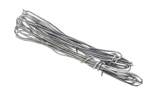 Kabel Aluminium Pada Latar Belakang Putih Yang Terisolasi — Stok Foto