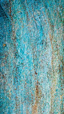 Duvar mavi boyayla boyanmış.