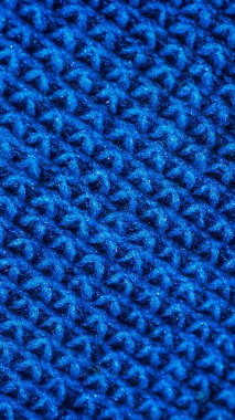 İlginç desenli mavi pamuk kumaş.