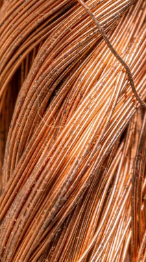 Görünür detaylara sahip bakır kablolar. arkaplan veya doku