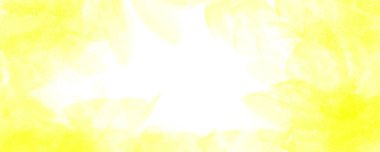 Beyaz arkaplanda sarı suluboya çiçekler