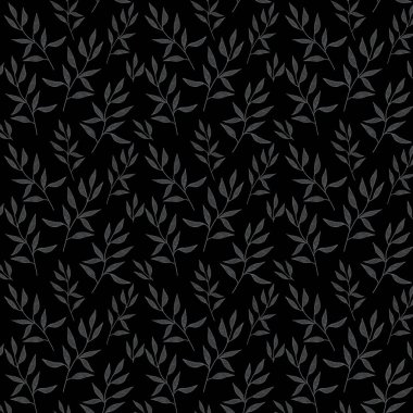 Siyah arkaplanda küçük desen yaprakları