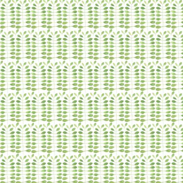 Pattern Green Leaves White Background — Stock Photo, Image