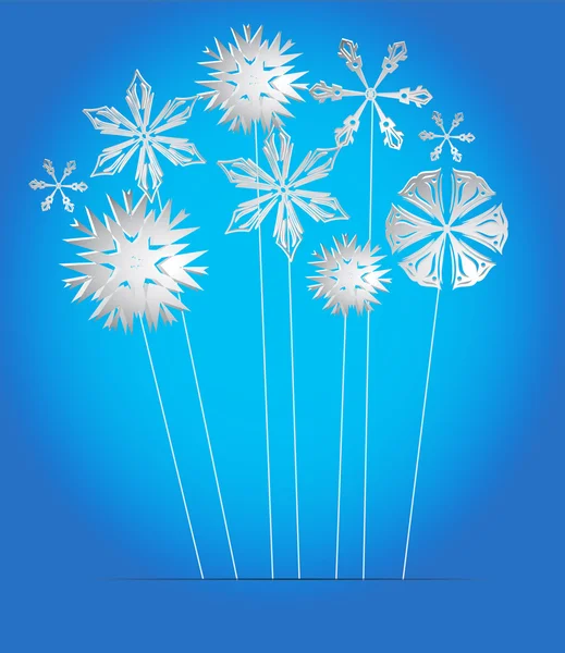 Vector fondo azul con copos de nieve Gráficos Vectoriales